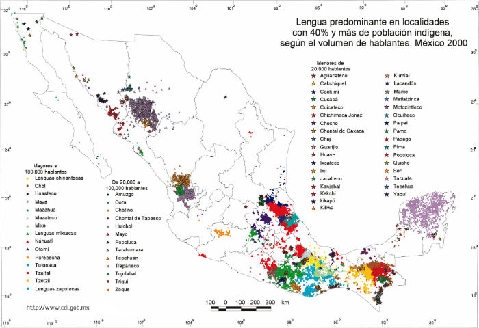 mapa nacional lenguas indigenas cdi