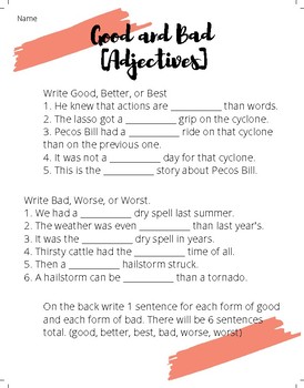 good bad adjectives