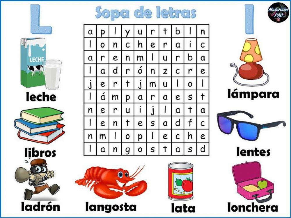 sopa de letras l