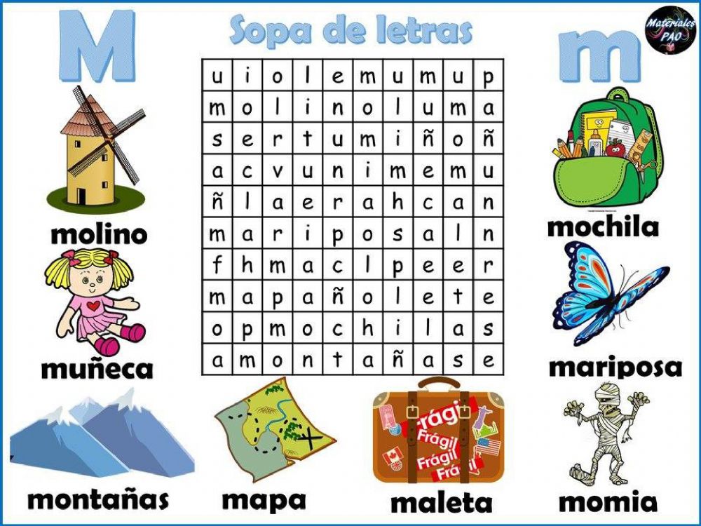 sopa de letras m