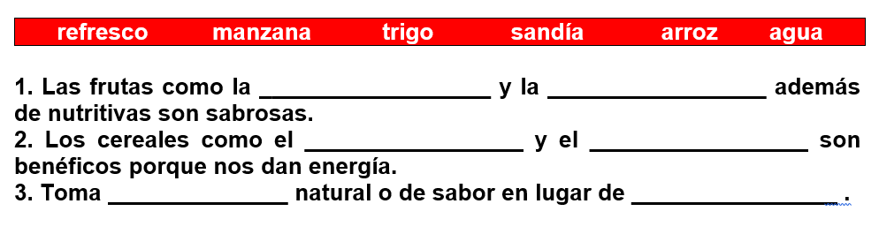 Completar cuadro 2 Primaria