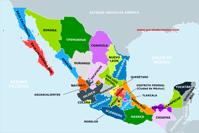 Mapa Division Politica de Mexico 2