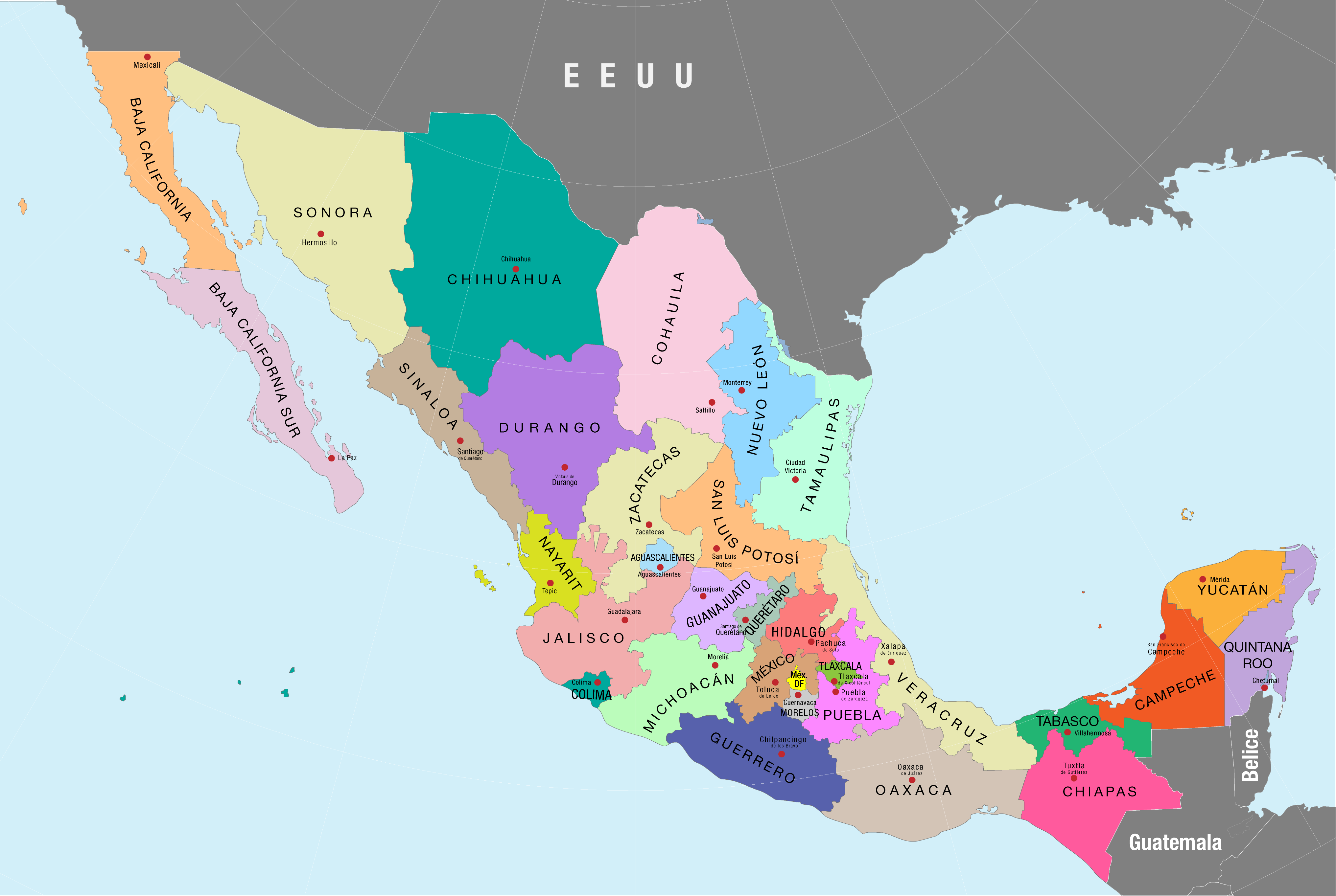 Mapa político de México