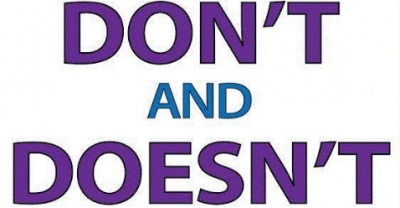 Thursday, February 11th: DON'T & DOESN'T. 3° primaria