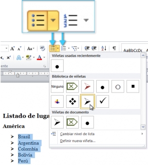 Word, Miércoles 09 de Febrero de 2022, Viñetas y Numeración