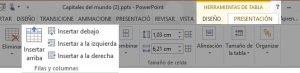 Computación, Lunes 23 de Mayo de 2022, Insertar filas o columnas en PowerPoint